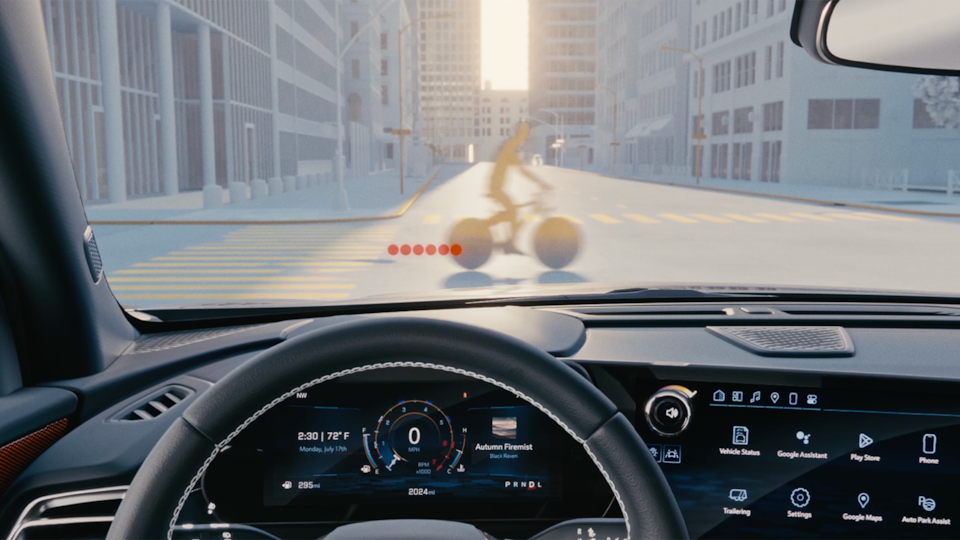 Video of the Front Pedestrian and Bicycle Braking of the 2025 Chevrolet Traverse SUV.