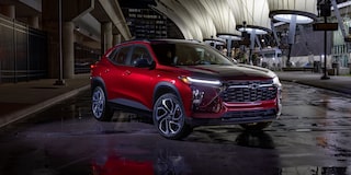 Chevy 2025 Trax Parked at Night in a Cityscape