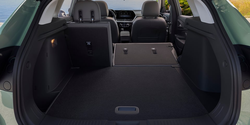 2025 Chevrolet Trax rear storage and second-row seating.
