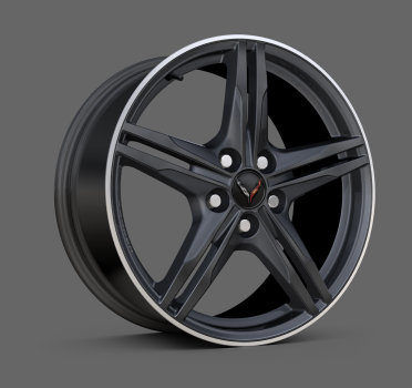  Les roues en aluminium forgé graphite de la Chevrolet Corvette Stingray 2025.