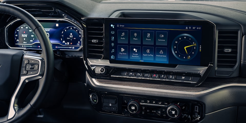 Intelligent interiors of a Chevrolet Pickup Truck.