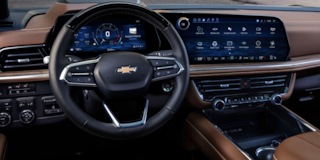 Driver Seat View of the 2025 Chevrolet Tahoe Front Row and Dashboard