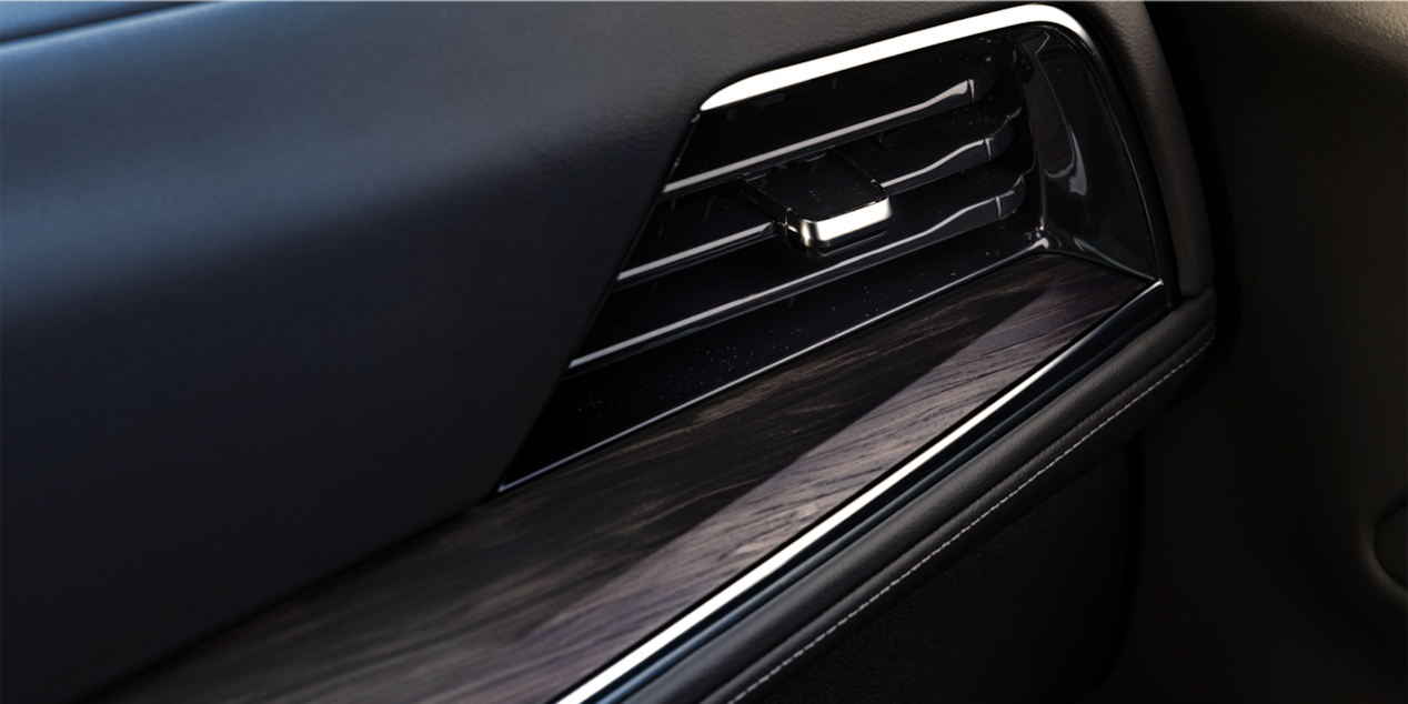 Close-up view of the air vent inside the 2025 Chevrolet Tahoe SUV.
