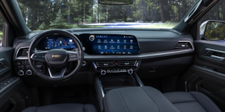 Driver Seat View of the 2025 Chevrolet Tahoe Front Row and Dashboard