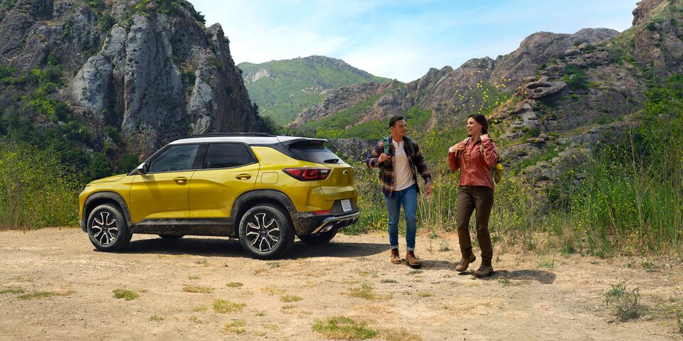 Scenic view of the 2025 Chevrolet Trailblazer off-road in the mountains.