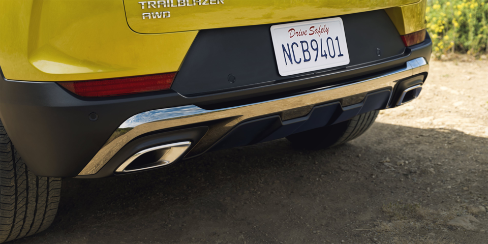 Rear bumper close-up of the 2025 Chevrolet Trailblazer.