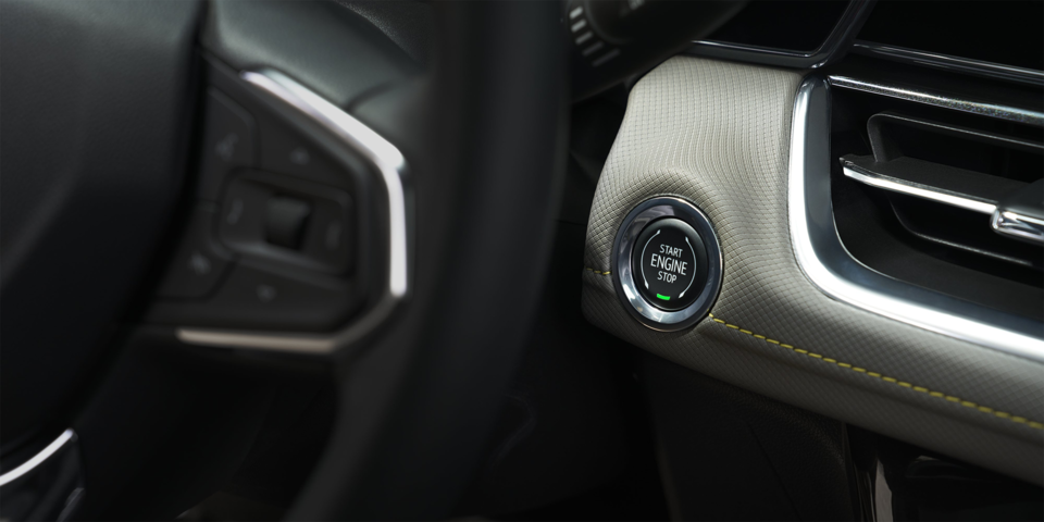 Engine start button of the 2025 Chevrolet Trailblazer.