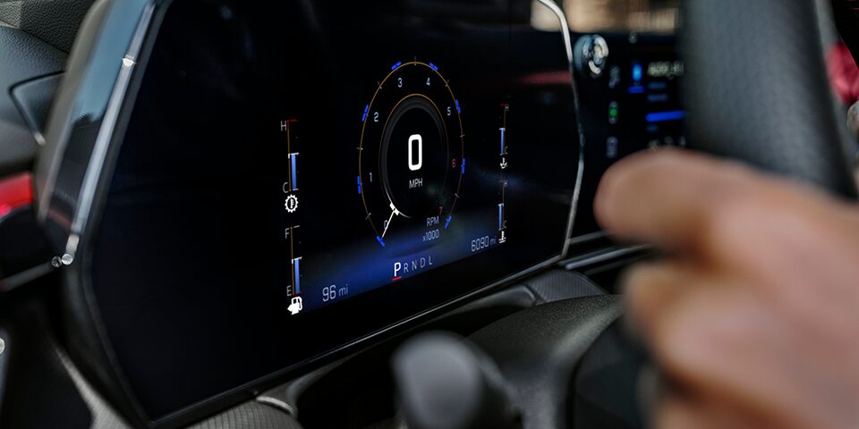 Driver control centre on the dashboard of the 2025 Chevrolet Trailblazer.