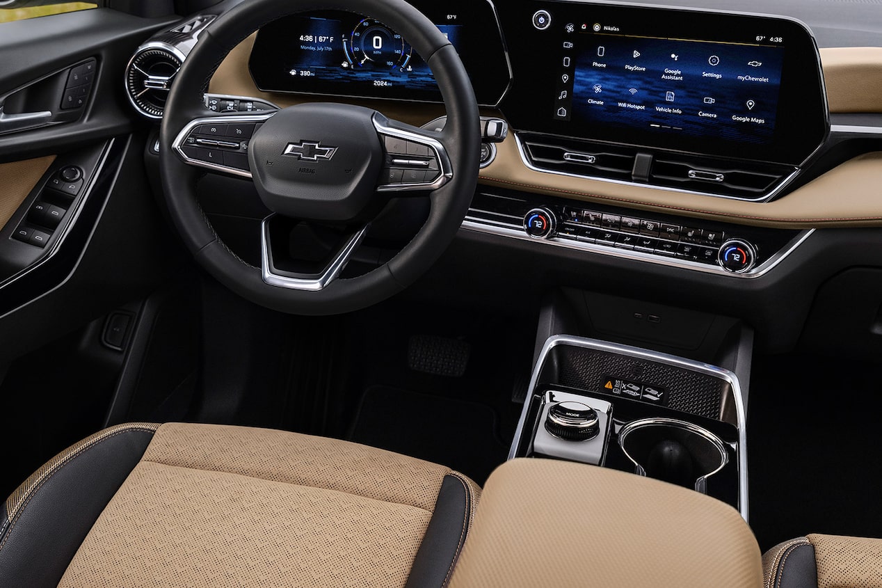 Driver's view of the front interiors of the 2026 Chevrolet Equinox.