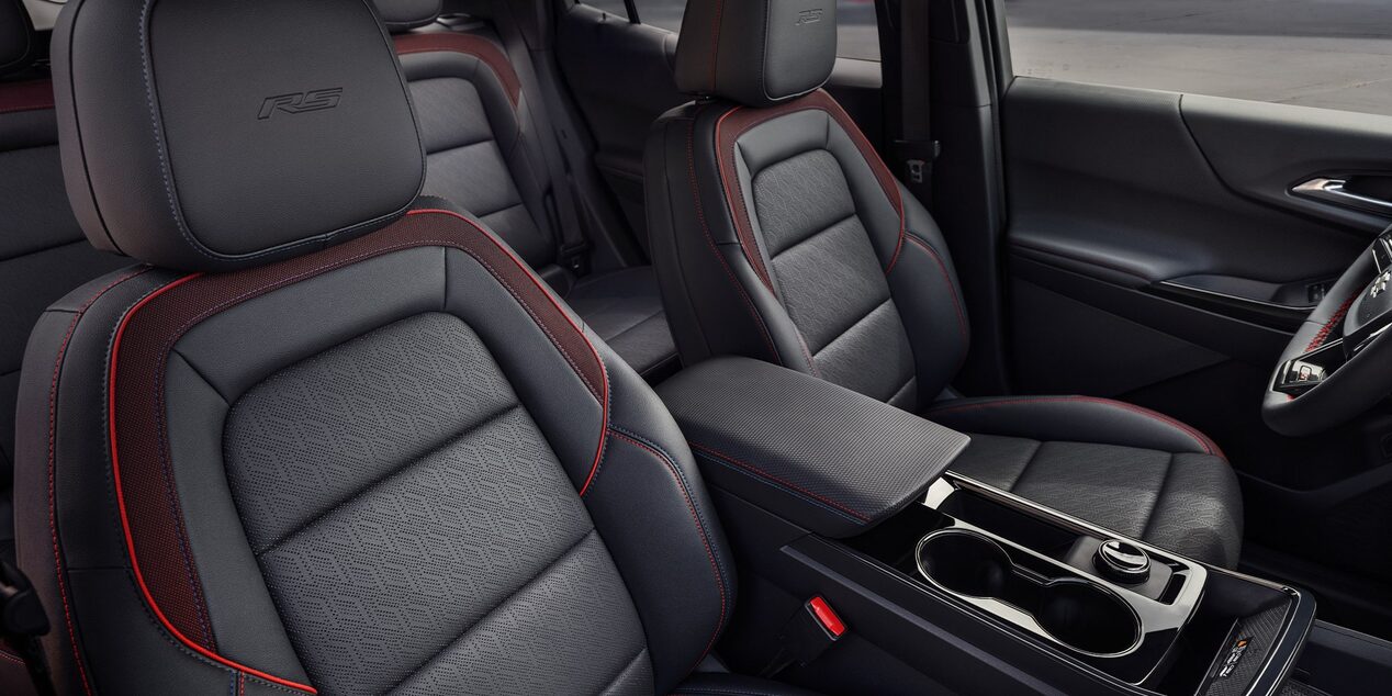 Interior view of the microfiber seats inside the 2026 Chevrolet Equinox.