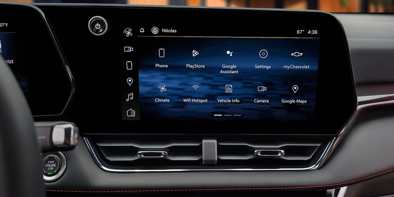 Close up view of the infotainment screen inside the 2026 Chevrolet Equinox.