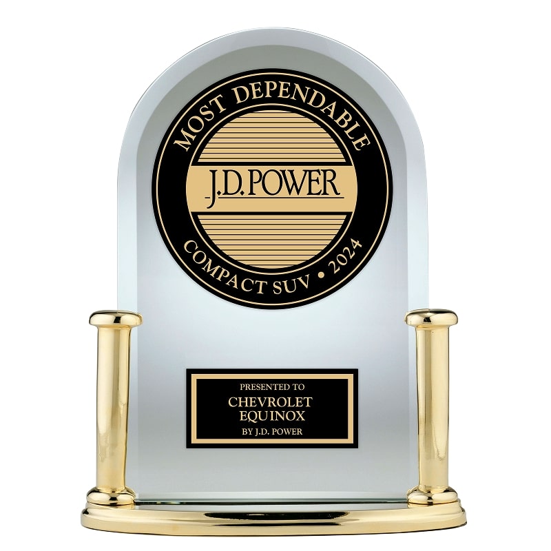 J.D. Power Award trophy for the 2026 Chevrolet Equinox.