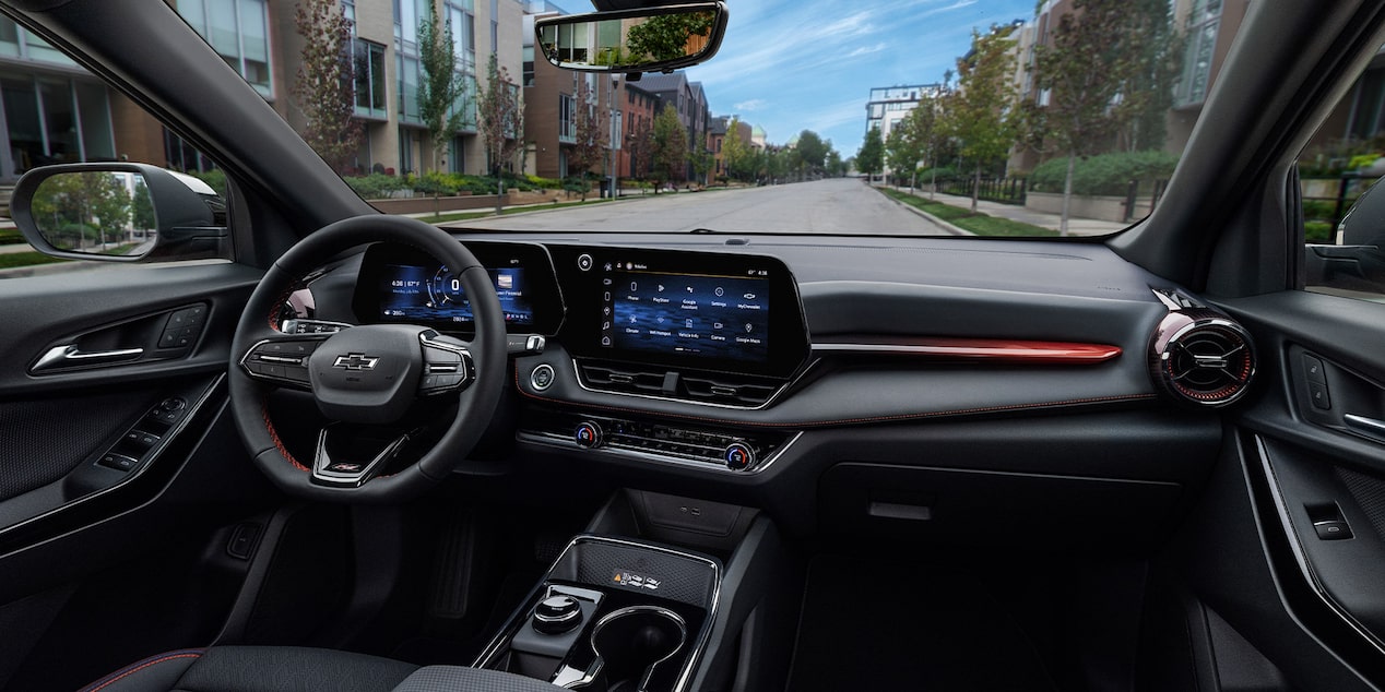Front passenger's view of the front interiors of the 2026 Chevrolet Equinox.