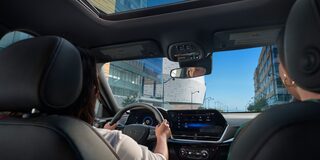 Windshield and Sun Roof viewed from inside the 2026 Chevrolet Trax.