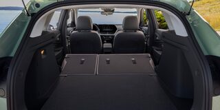 Second Row Folded Down in the Trunk of the 2026 Chevrolet Trax.