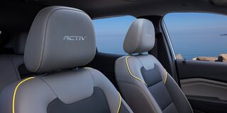 ACTIV Badging etched on the headrest of the 2026 Chevrolet Trax ACTIV trim.