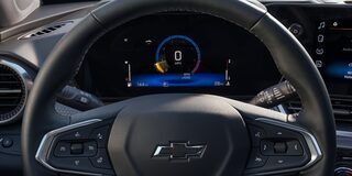 Close up view of the dashboard inside the 2026 Chevrolet Trax.