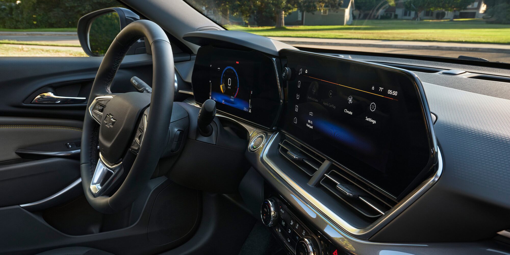 Side view of the 11-inch Diagonal Touchscreen Display inside the 2026 Chevrolet Trax.