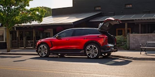 2026 Chevrolet Blazer EV parked outside a restaurant.