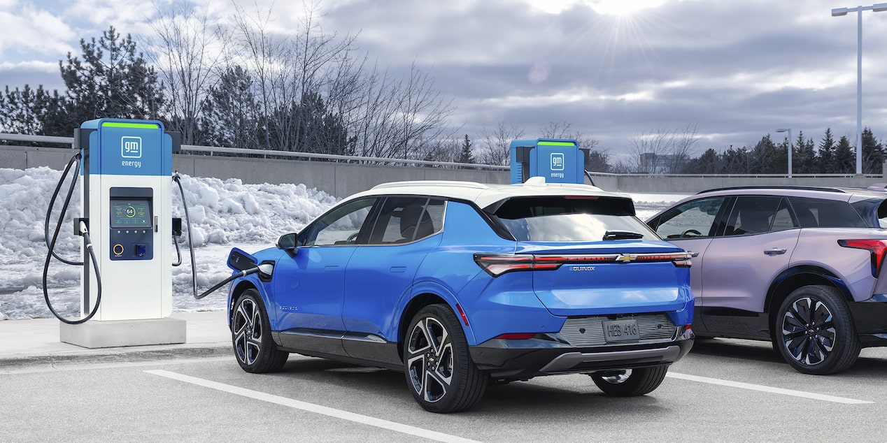 Chevrolet Equinox EV parked at a GM Charging Station.