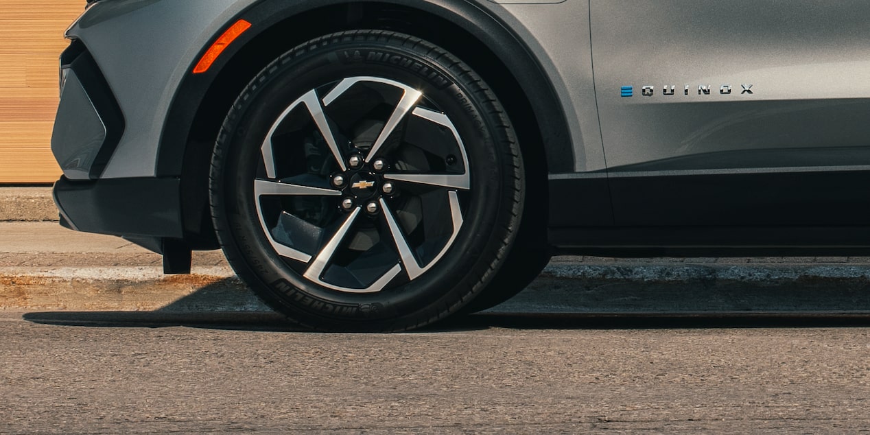 Chevrolet Equinox EV tire close-up.