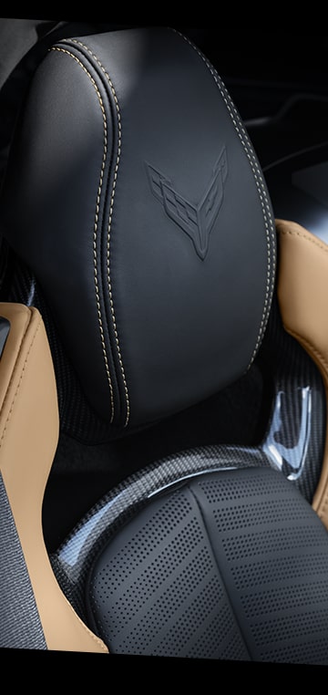 A Close-up View of the Seats inside the Chevrolet Corvette E-Ray.