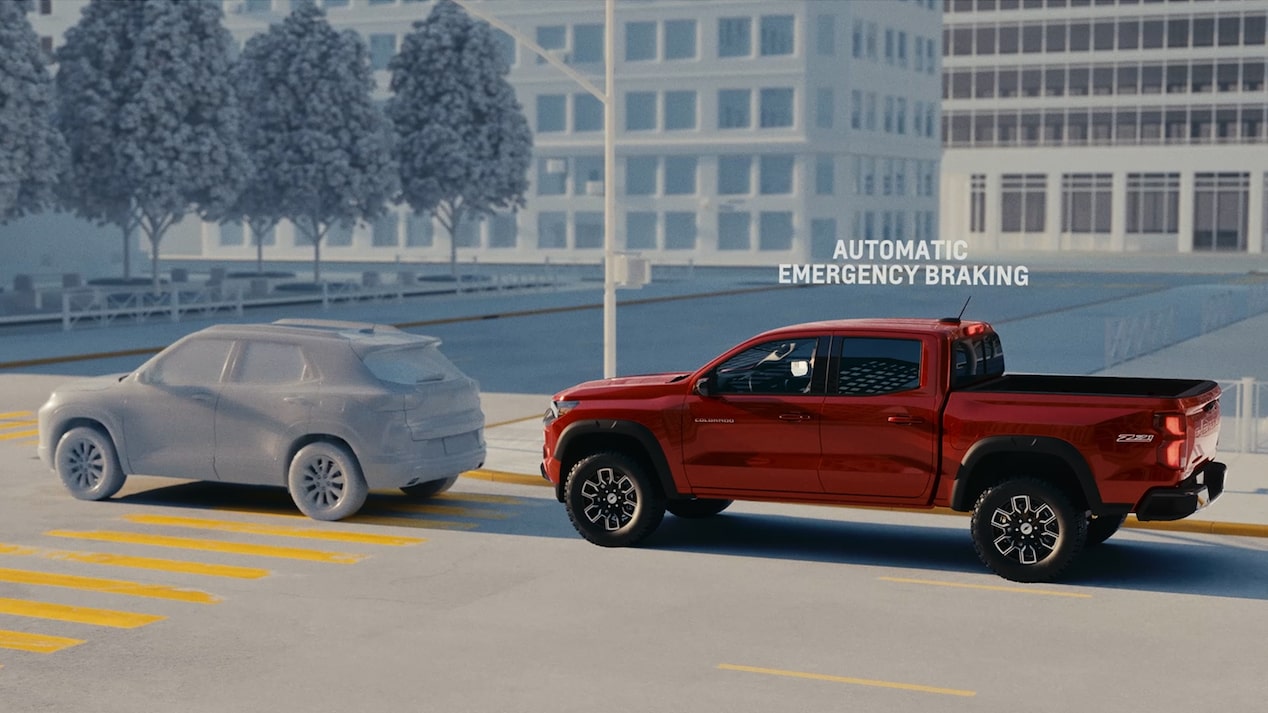 Video of the Forward Collision Alert & Automatic Emergency Braking of the 2025 Chevrolet Colorado.