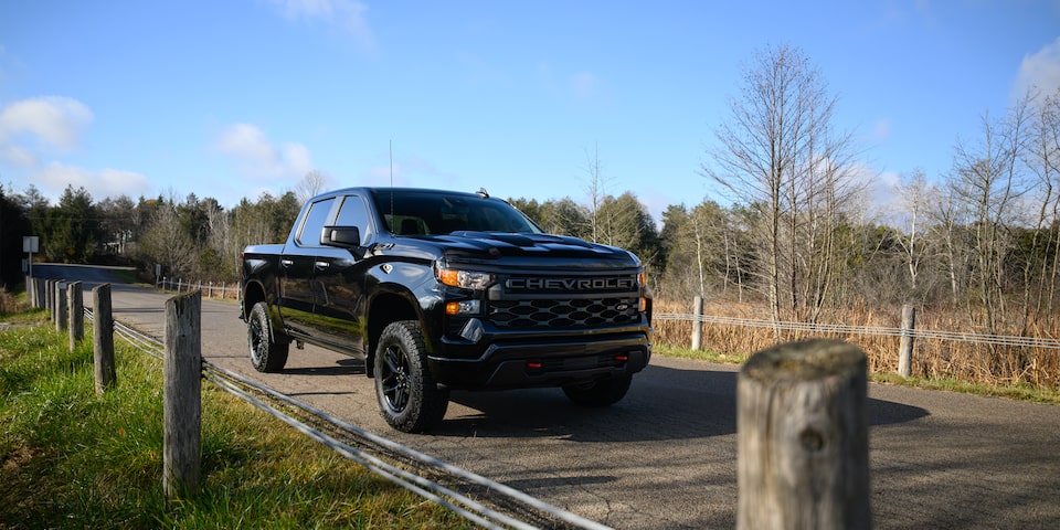 Silverado with a scenic background