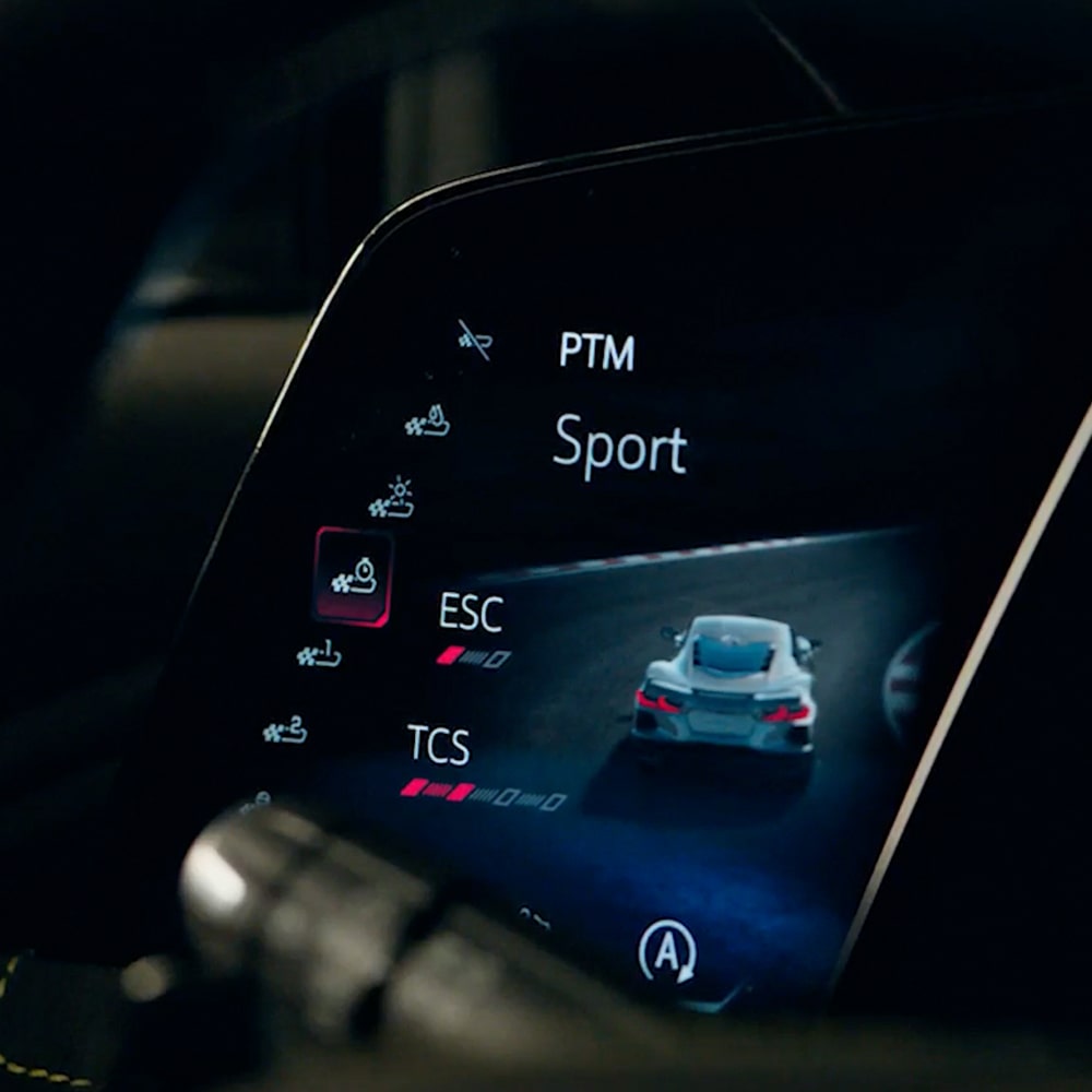 Driving Mode Indicator on the Dashboard Inside the 2026 Chevy Corvette