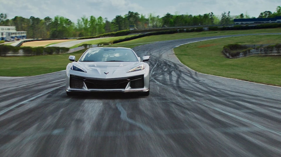 2026 Chevrolet Corvette ZR1X driving alone on the road.