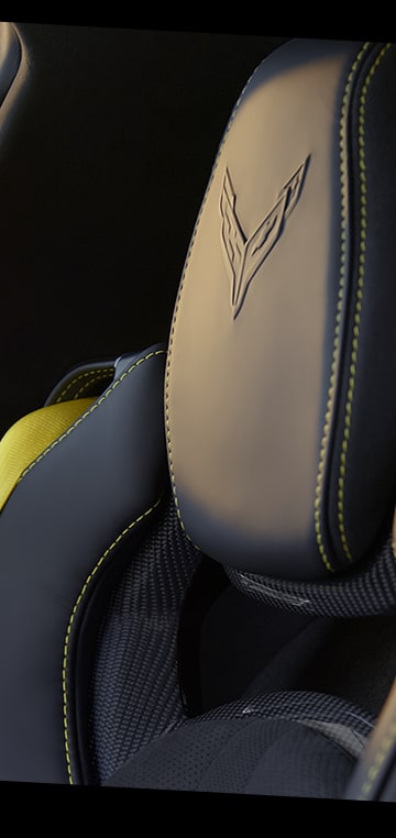 Vue rapprochée de l’appuie-tête de la Chevrolet Corvette ZR1 2025.