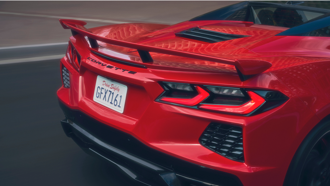 Vue arrière de la Chevrolet Corvette Stingray 2025