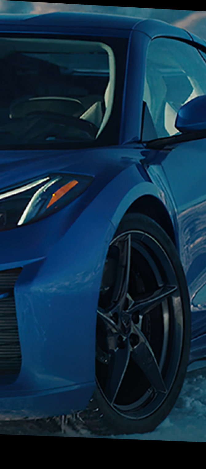 riptide blue corvette e-ray front