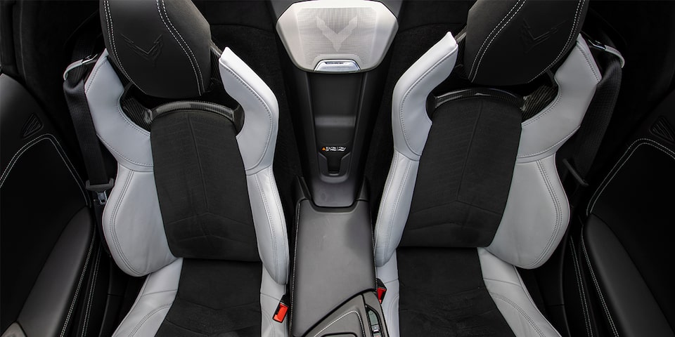 Interior image of the seats inside a Corvette Stingray