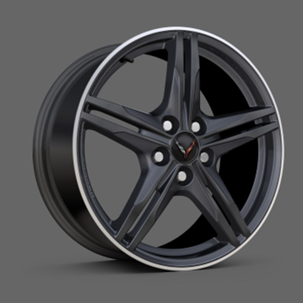 Gloss black machined edge forged wheel