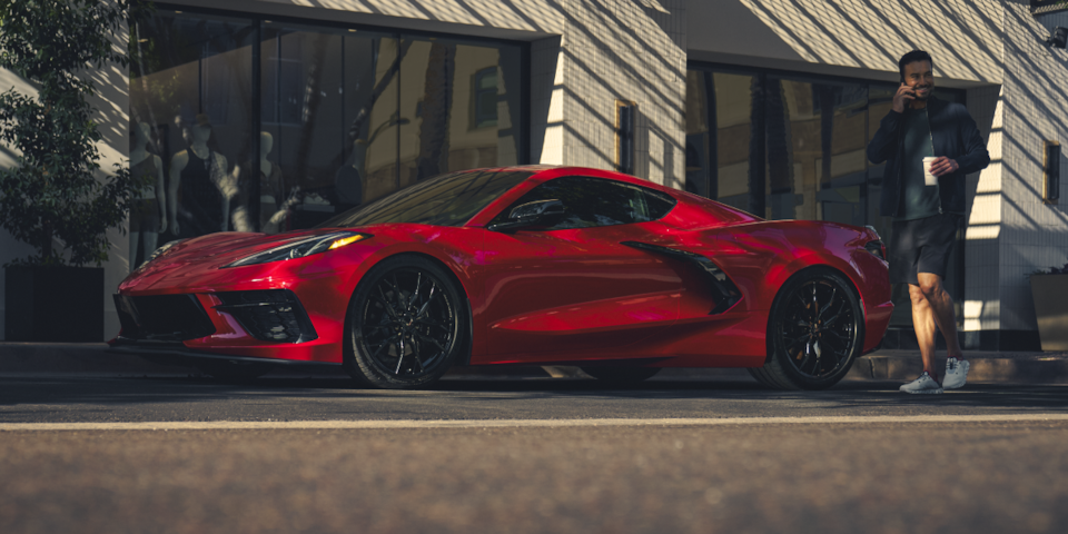 Side profile shot of the Corvette Stingray