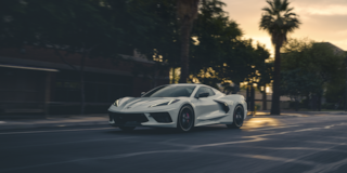 Arctic White Stingray on Road Front three quarter
