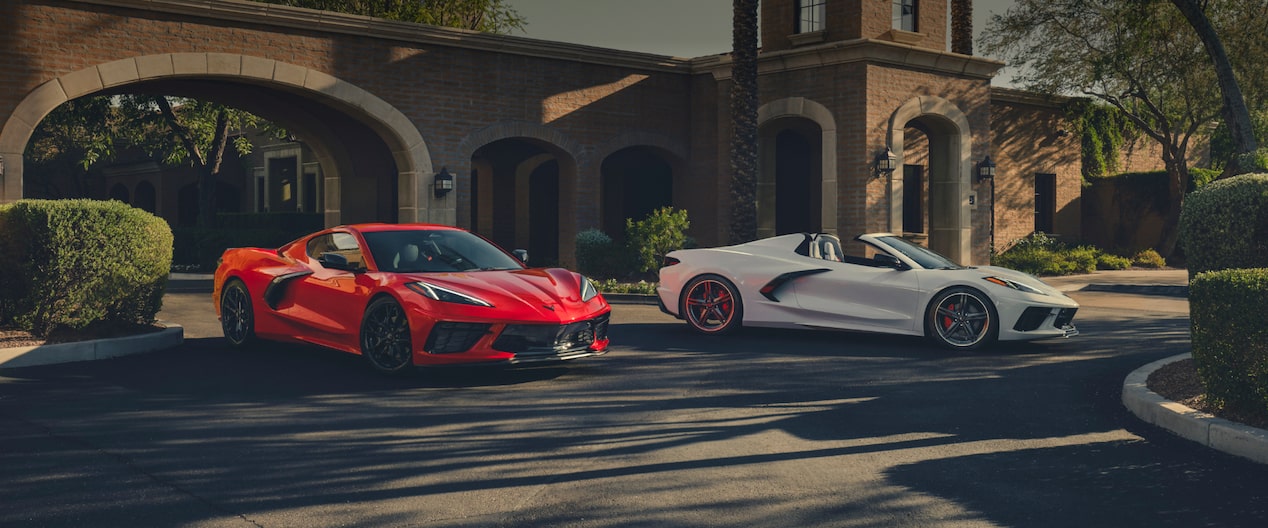 Pack shot image of the Corvette Stingray Coupe and Convertible models