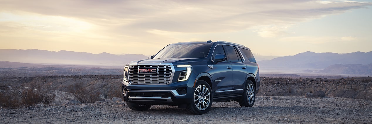 3/4 shot of the titanium rush Yukon