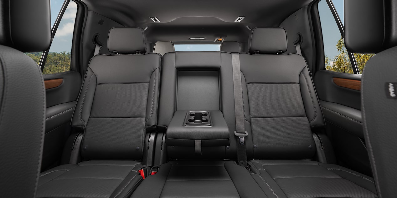second row seat interior of GMC Yukon