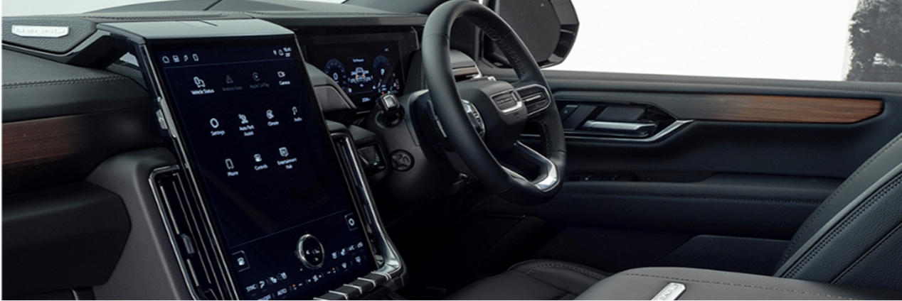 side shot of the interior driver seat