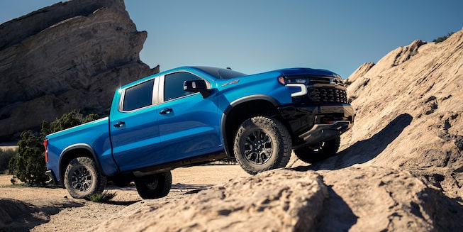 2023 Chevrolet Silverado ZR2 Truck Driving Over Rough Terrain